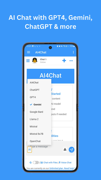 AI4Chat: Chat/Art/Music/Video - عکس برنامه موبایلی اندروید