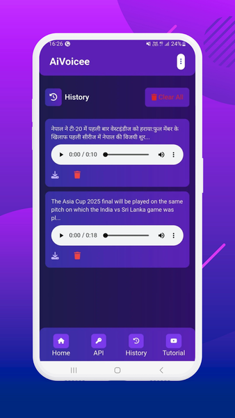 ElevenLabs Free Tool: AiVoicee - عکس برنامه موبایلی اندروید