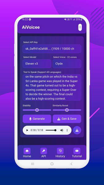 ElevenLabs Free Tool: AiVoicee - عکس برنامه موبایلی اندروید