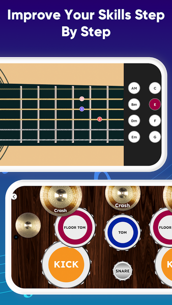 Piano Keyboard Guitar & Drums - عکس برنامه موبایلی اندروید