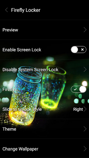 Fireflies lockscreen - عکس برنامه موبایلی اندروید