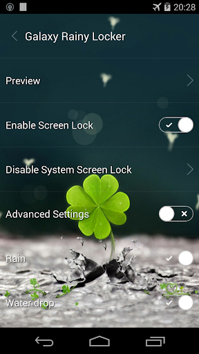 Galaxy rainy lockscreen - عکس برنامه موبایلی اندروید
