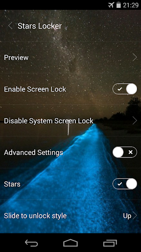 Stars live wallpaper locker - Image screenshot of android app