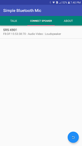Simple Bluetooth Mic - Image screenshot of android app