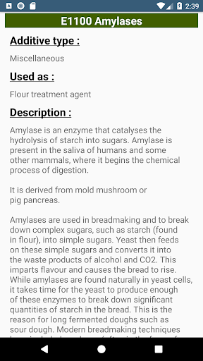 Food additives - عکس برنامه موبایلی اندروید
