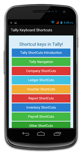 Tally Shortcut Keys - Image screenshot of android app