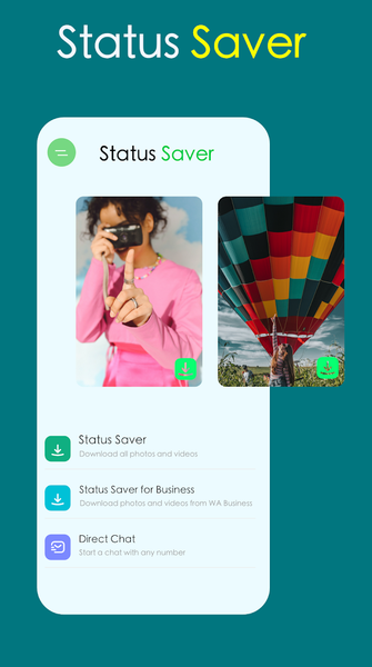 Status saver - Download App - عکس برنامه موبایلی اندروید