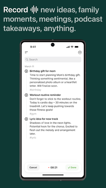 Voicenotes - Image screenshot of android app