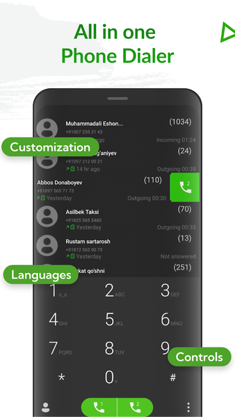 ExDialer - Phone Call Dialer - عکس برنامه موبایلی اندروید