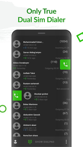 ExDialer - Phone Call Dialer - عکس برنامه موبایلی اندروید