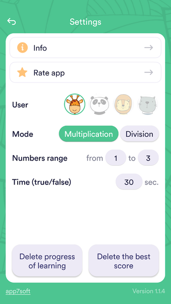 Times Tables - Multiplication - Image screenshot of android app