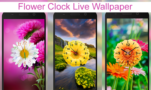 Flower Clock live wallpaper - عکس برنامه موبایلی اندروید