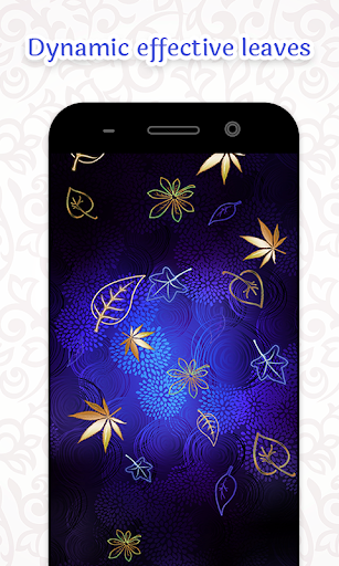 Neon Leaves Live Wallpaper - Image screenshot of android app