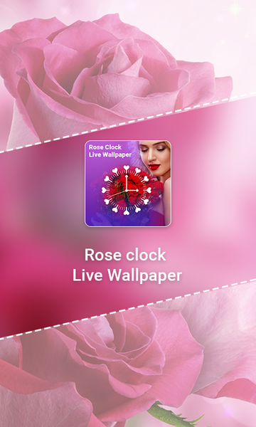 Rose Clock Live wallpaper - Image screenshot of android app