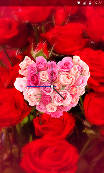 Rose Clock Live wallpaper - Image screenshot of android app