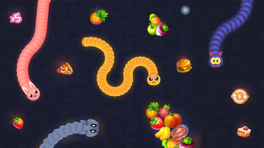 Snake Game - Worms io Zone - Gameplay image of android game