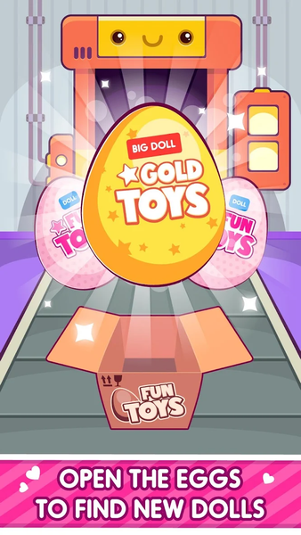 Cuties Doll Open Eggs Toy Game - Gameplay image of android game