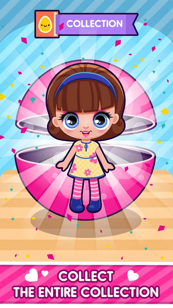 Cuties Doll Open Eggs Toy Game - Gameplay image of android game