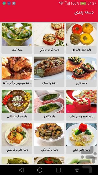 دستور پخت انواع دلمه - Image screenshot of android app