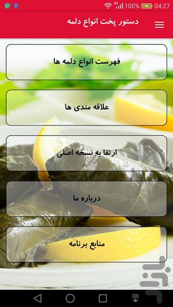 دستور پخت انواع دلمه - Image screenshot of android app