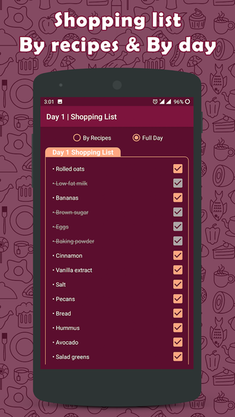 Diet plan for ۷ days - عکس برنامه موبایلی اندروید