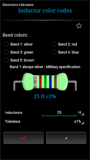 Electronics Calculator - عکس برنامه موبایلی اندروید