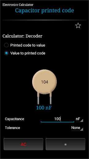 Electronics Calculator - عکس برنامه موبایلی اندروید