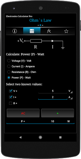 Electronics Calculator Pro - عکس برنامه موبایلی اندروید