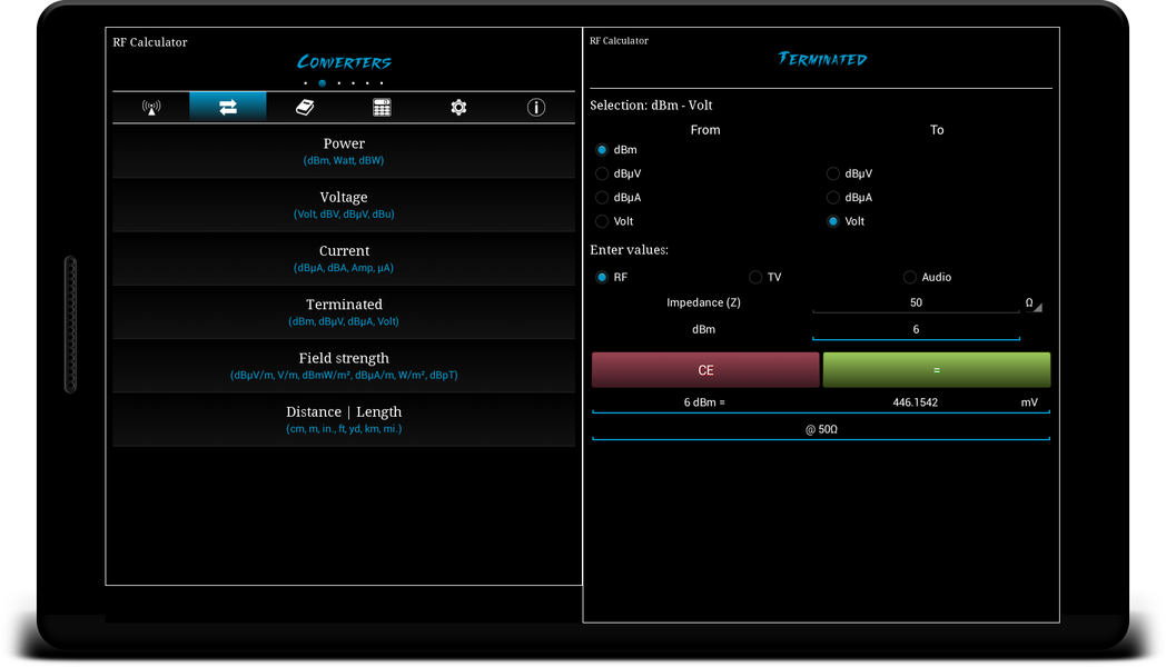 RF Calculator - Image screenshot of android app