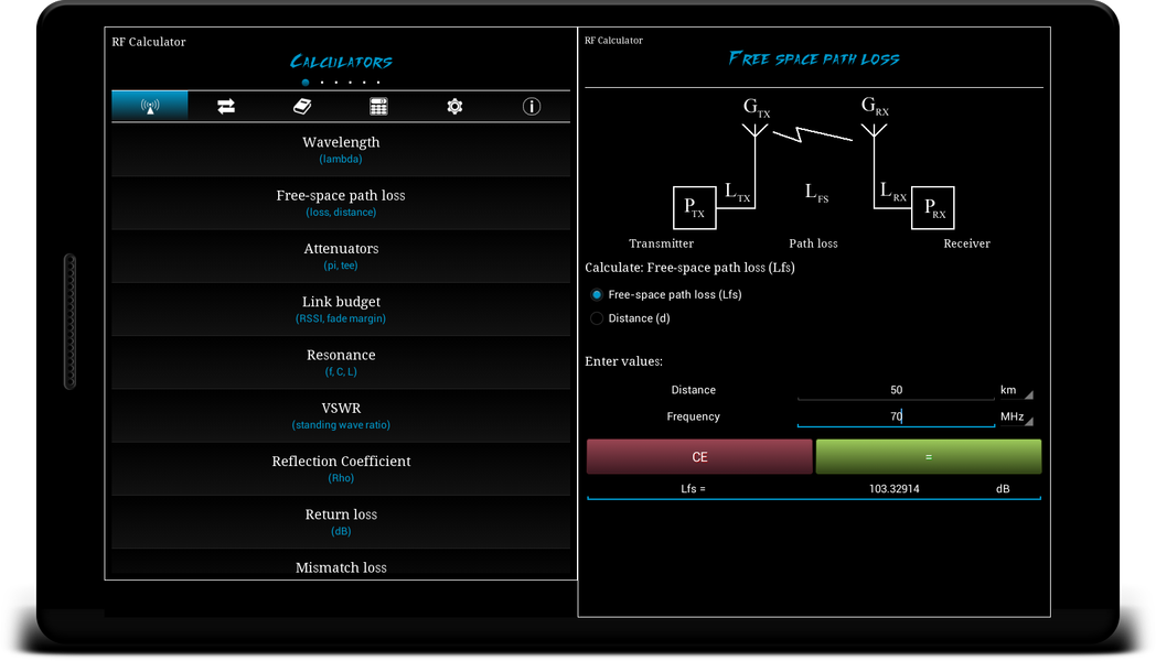 RF Calculator - Image screenshot of android app