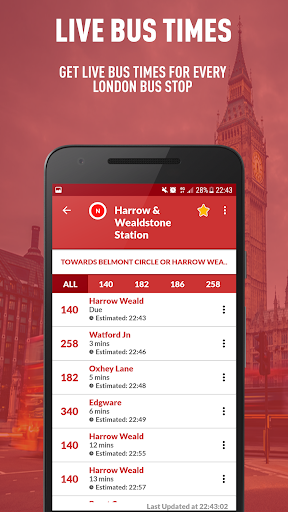 London Live Bus Times - عکس برنامه موبایلی اندروید