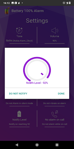 Battery ۱۰۰% Alarm - عکس برنامه موبایلی اندروید
