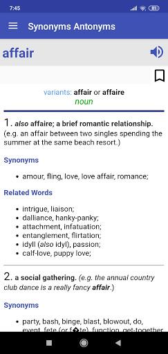 Synonyms Antonyms - عکس برنامه موبایلی اندروید
