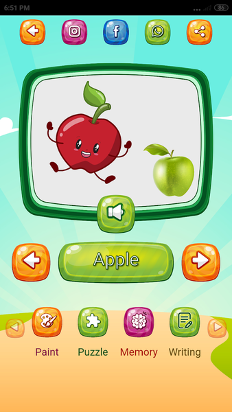Kids Fruit & Veggie Learn - Gameplay image of android game