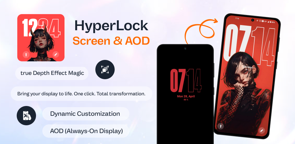 HyperLock Screen & AOD - عکس برنامه موبایلی اندروید