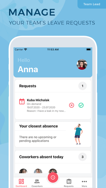 FreeQuest Absence Management - Image screenshot of android app