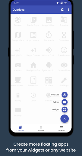 Overlays - Floating Launcher - Image screenshot of android app