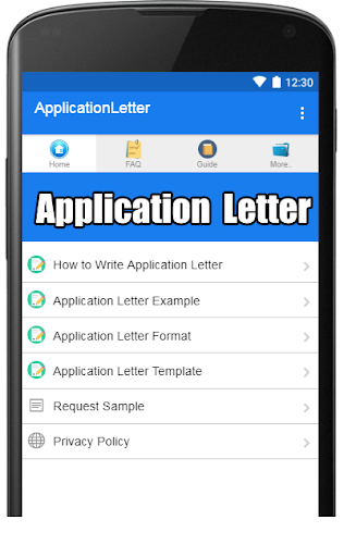 Application Letter Examples - عکس برنامه موبایلی اندروید