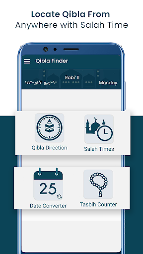 Qibla Compass with Salah Time - عکس برنامه موبایلی اندروید