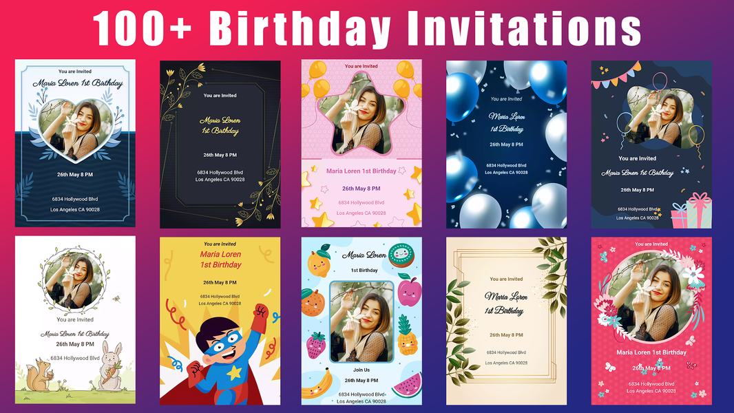 Birthday Invitation Maker - عکس برنامه موبایلی اندروید