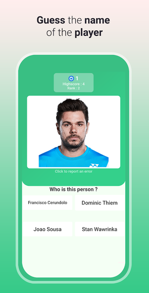 Quiz Tennis Players - Gameplay image of android game