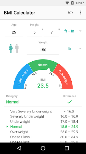 BMI Calculator - عکس برنامه موبایلی اندروید