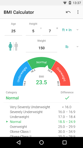 BMI Calculator - Image screenshot of android app