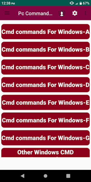 Pc Commands Prompt List (Cmd) - عکس برنامه موبایلی اندروید