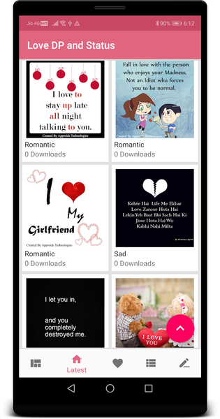 Love DP Status - Image screenshot of android app