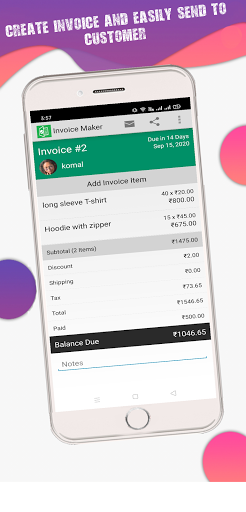 Invoice Maker - عکس برنامه موبایلی اندروید