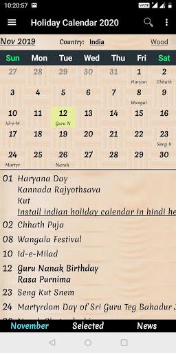 Holiday Calendar 2024 - Image screenshot of android app