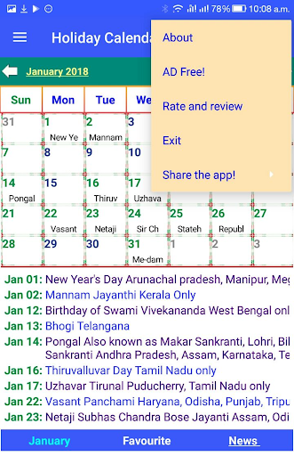 Holiday Calendar ۲۰۲۵ - عکس برنامه موبایلی اندروید
