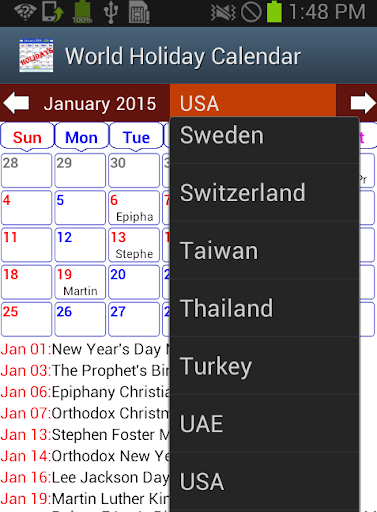Holiday Calendar ۲۰۲۵ - عکس برنامه موبایلی اندروید
