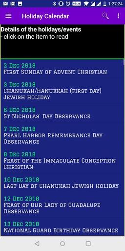 Holiday Calendar ۲۰۲۵ - عکس برنامه موبایلی اندروید
